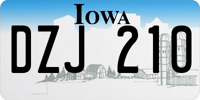 IA license plate DZJ210