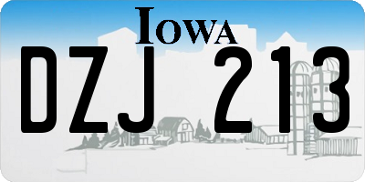 IA license plate DZJ213