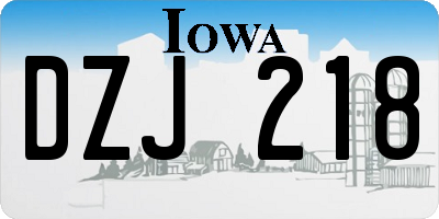 IA license plate DZJ218