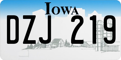IA license plate DZJ219