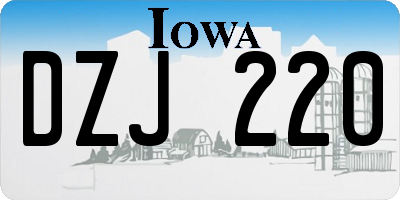 IA license plate DZJ220