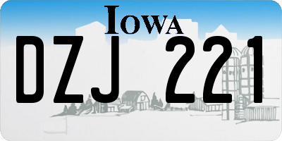 IA license plate DZJ221