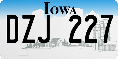 IA license plate DZJ227