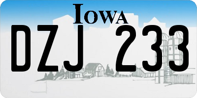 IA license plate DZJ233