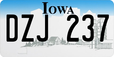 IA license plate DZJ237