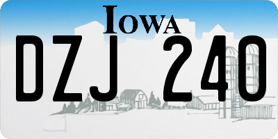 IA license plate DZJ240