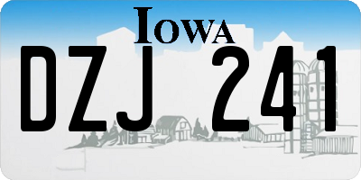 IA license plate DZJ241