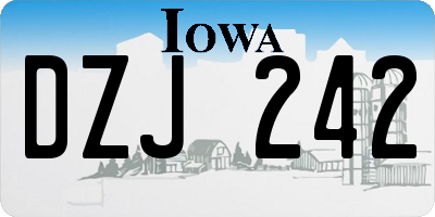 IA license plate DZJ242