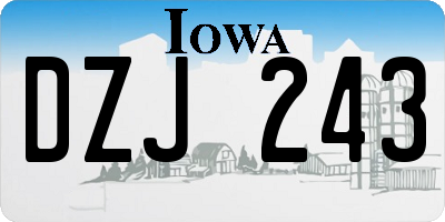 IA license plate DZJ243
