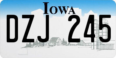 IA license plate DZJ245