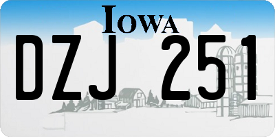 IA license plate DZJ251