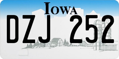 IA license plate DZJ252