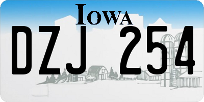 IA license plate DZJ254