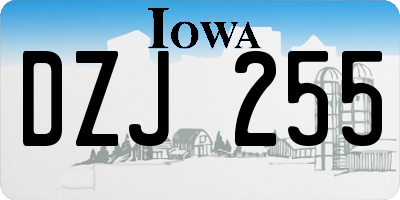IA license plate DZJ255