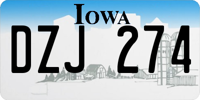 IA license plate DZJ274
