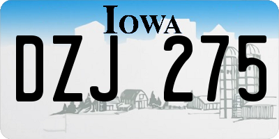 IA license plate DZJ275