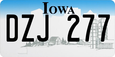 IA license plate DZJ277