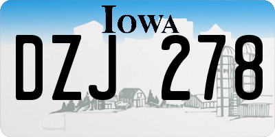 IA license plate DZJ278