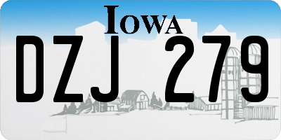 IA license plate DZJ279