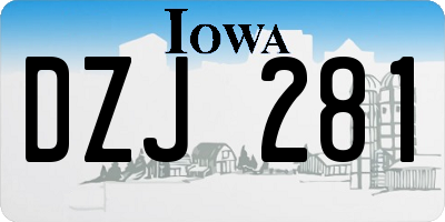 IA license plate DZJ281