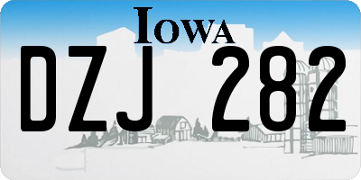 IA license plate DZJ282