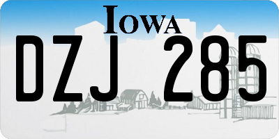 IA license plate DZJ285