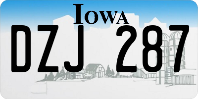 IA license plate DZJ287
