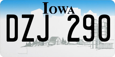 IA license plate DZJ290