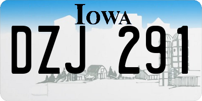 IA license plate DZJ291
