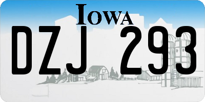 IA license plate DZJ293