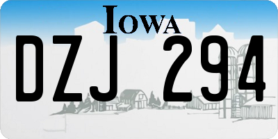 IA license plate DZJ294