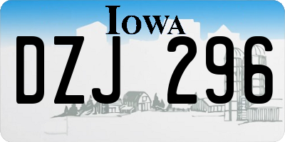 IA license plate DZJ296