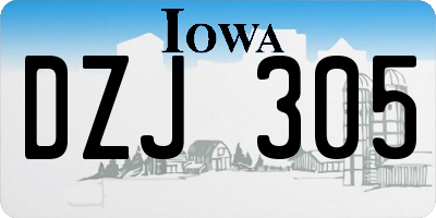 IA license plate DZJ305