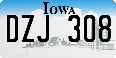 IA license plate DZJ308