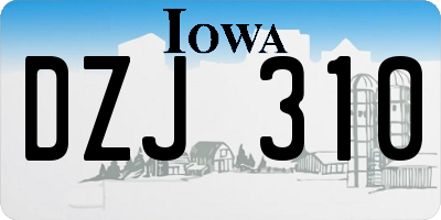 IA license plate DZJ310