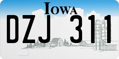 IA license plate DZJ311