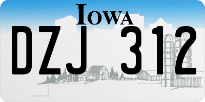 IA license plate DZJ312
