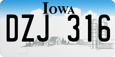 IA license plate DZJ316