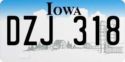 IA license plate DZJ318