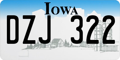 IA license plate DZJ322