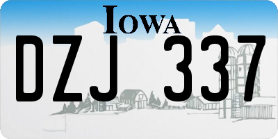 IA license plate DZJ337