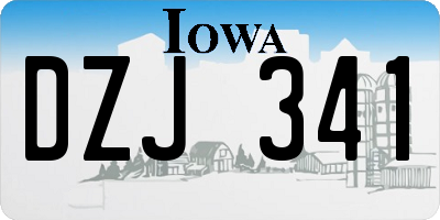 IA license plate DZJ341