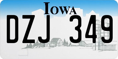 IA license plate DZJ349