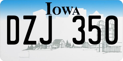 IA license plate DZJ350