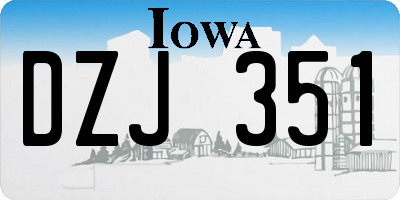 IA license plate DZJ351