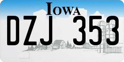 IA license plate DZJ353