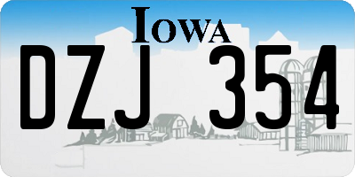 IA license plate DZJ354