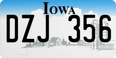 IA license plate DZJ356