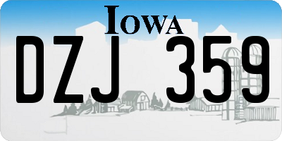 IA license plate DZJ359