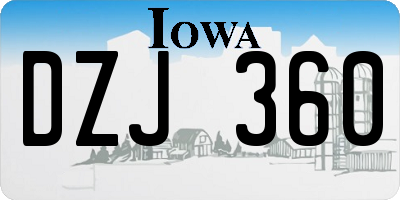 IA license plate DZJ360